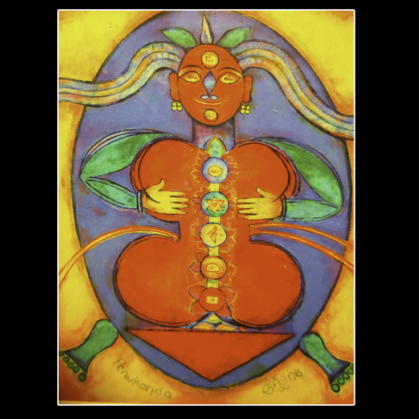 Poster of Aghni's painting 'Ma opens her Chakras'